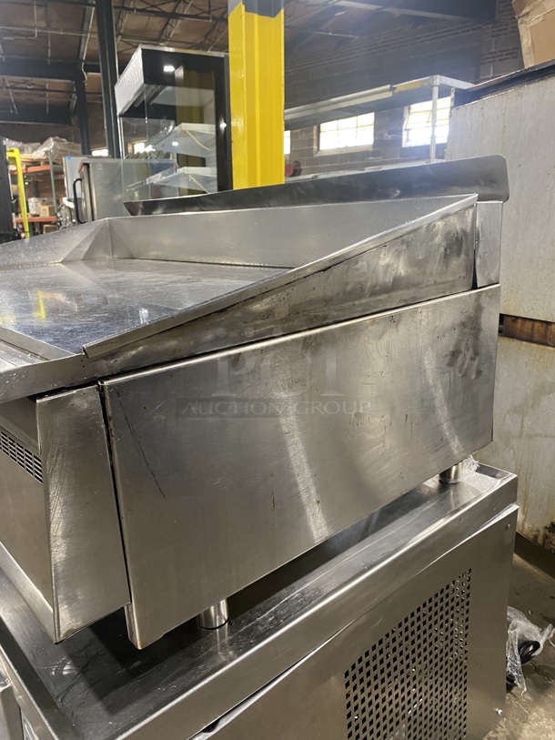 Nice! KEATING All Stainless Steel Commercial Countertop Natural Gas Powered Thermostatic Controlled Mirraclean Series Flat Top Mirror Shine Griddle! Model 4830FRTT Serial GG46475! 120,000 BTU!  - Image 2 of 9