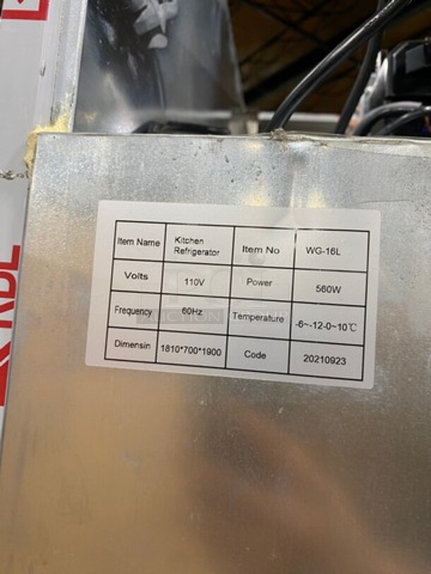 WOW! BRAND NEW! OUT OF THE BOX! LATE MODEL! 2021 Stainless Steel Commercial 6 Half Door Reach In Cooler! On Casters! Model: WG16L 110V - Image 10 of 10