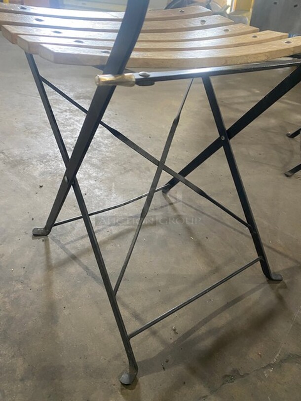 Metal Folding Chairs w/ Wooden Planks! 8X YOUR BID! - Image 4 of 5