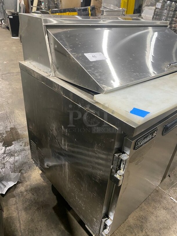 Leader Commercial Refrigerated Mega Top Sandwich Prep Table! With 2 Door Underneath Storage Space! With Commercial Cutting Board! All Stainless Steel! On Casters! MODEL ESLM48SC SN: NP12M0801D 115V 1PH - Image 4 of 11