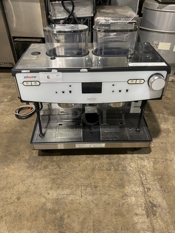 WOW! LATE MODEL! Dunkin Donuts Edition! Schaerer Commercial Countertop 2 Group Espresso Machine! With Steam Lines! Stainless Steel! On Small Legs!
