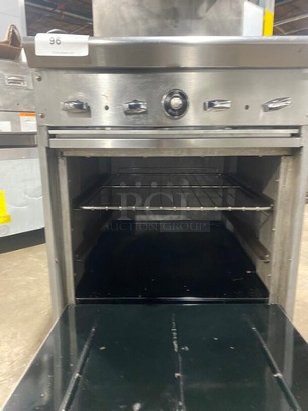 Commercial Natural Gas Powered 4 Burner Stove! With Raised Back Splash! With Oven Underneath! Stainless Steel Body! On Casters! - Image 8 of 11