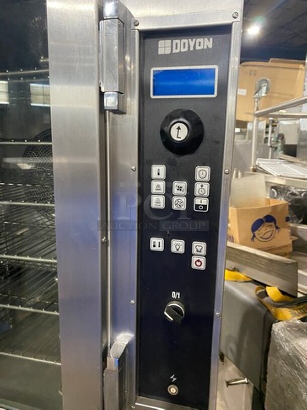 AMAZING! BEAUTIFUL! Doyon Commercial Electric Powered Baking Oven And Proofer Oven Combo! With Steam Injection! With View Through Doors! With Metal Oven Racks! All Stainless Steel! On Casters! WORKING WHEN REMOVED! Model: JAOP12SL SN: 588350001212208V 60HZ 3 Phase - Image 8 of 12
