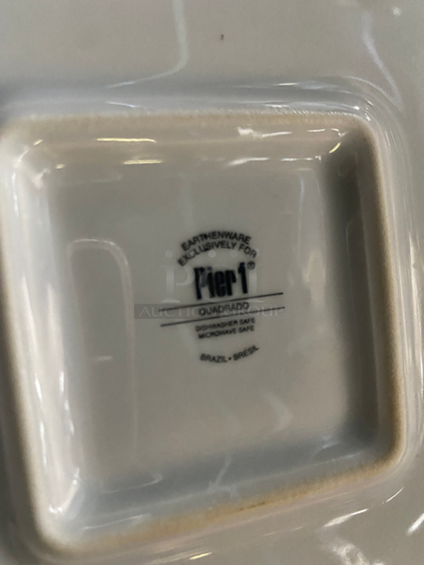 Earthenware Square 8" White Ceramic Plates! Includes Black Poly Crate! - Image 6 of 6