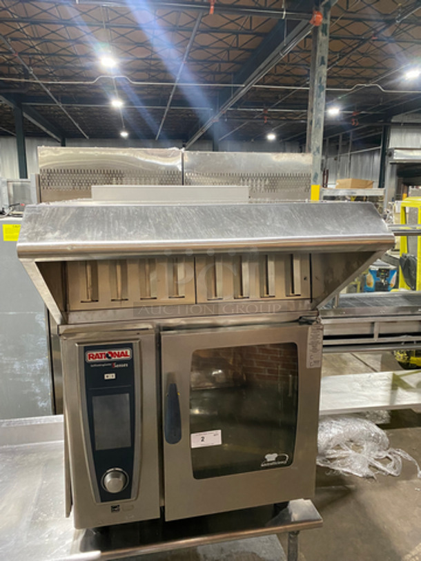 AWESOME! 2014 Rational Commercial Electric Powered Combi Convection Oven! With Rational Ventless Exhaust System! With View Through Door! Metal Oven Racks! All Stainless Steel! WORKING WHEN REMOVED! Rational Model SCCWE!  Hood Model: 6074971 SN: ET1UE18115030815 120V 60HZ 1 Phase