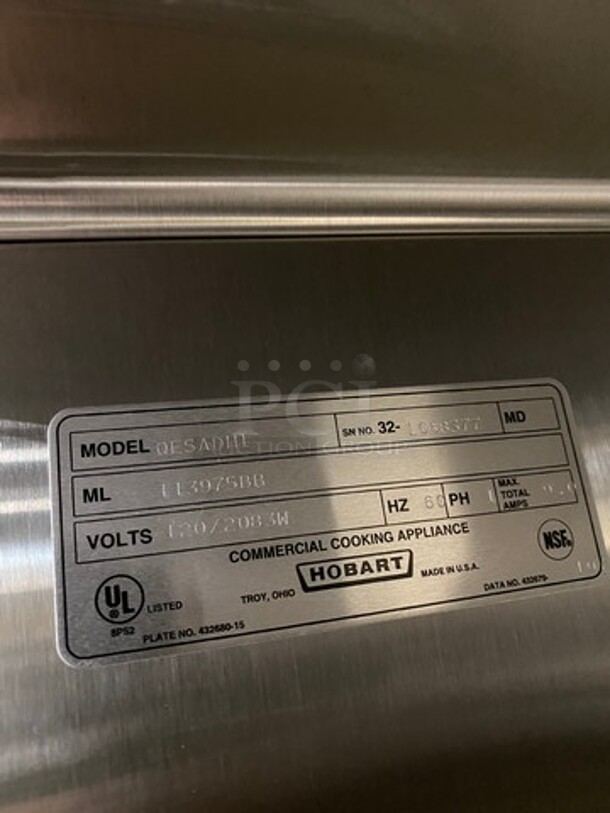 WOW! NEW! Hobart Commercial Electric Powered Single Door Roll In Rack Proofer/ Warmer Holder/ Hot Food Storage! Solid Stainless Steel! Model: QESADHL SN: 321068377 120/208V 60HZ 1 Phase - Image 7 of 10