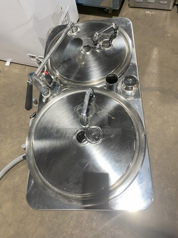 American Metal Ware All Stainless Steel Dual Coffee Brewer! With Hot Water Line! On Legs! Model 8103E Serial 106166! 120/208V 1 Phase!  - Image 6 of 11