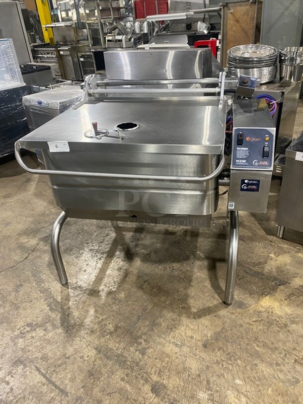 WOW! Groen Natural Gas Powered ECLIPSE SERIES Tilted Braising Pan/Tilt Skillet! All Stainless Steel! Thermostatic Controlled! On Legs! Model: BPM-40G SN: J134425-1-1! - Image 1 of 10