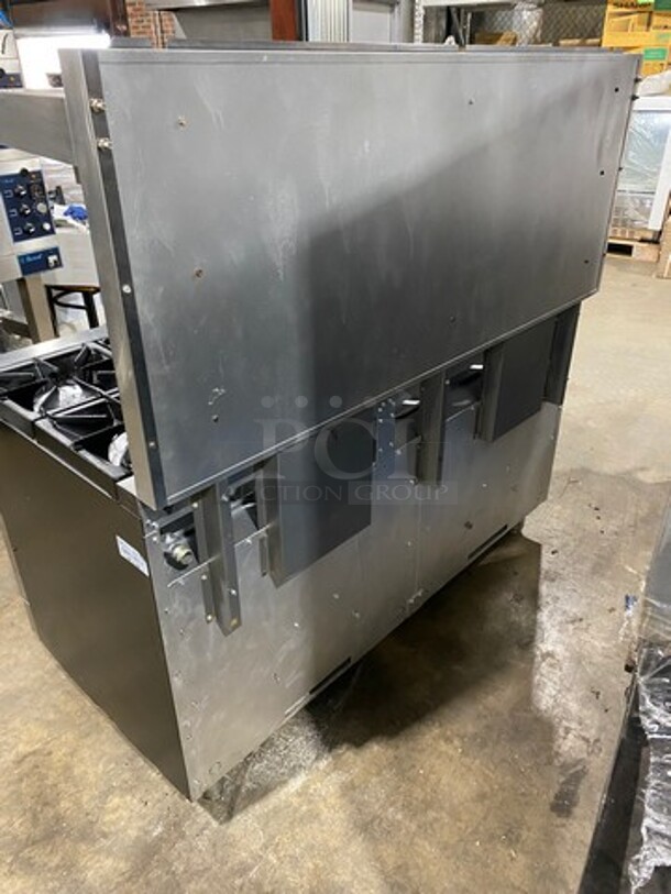 NICE! USR Cookline Commercial Natural Gas Powered 10 Burner Stove! With Raised Back Splash And Salamander Shelf! With 2 Full Size Oven Underneath! All Stainless Steel! On Legs! - Image 3 of 11