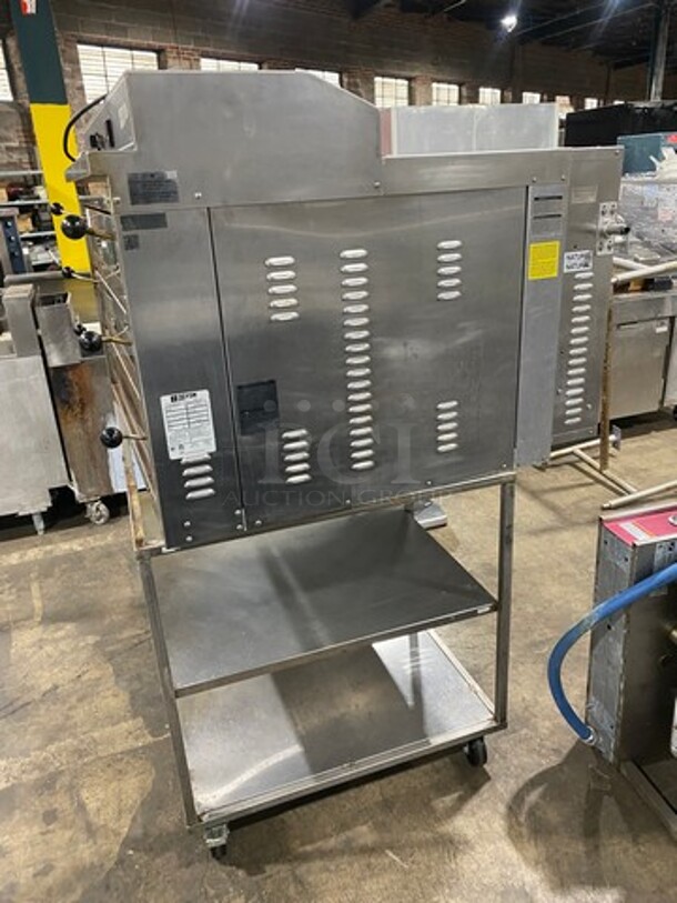 WOW! 2012 Doyon Commercial Natural Gas Powered Tripple Deck Pizza/ Baking Oven! With Shelf Storage Underneath! All Stainless Steel! On Casters! Model: PIZ6G SN: 282200000112 - Image 2 of 10