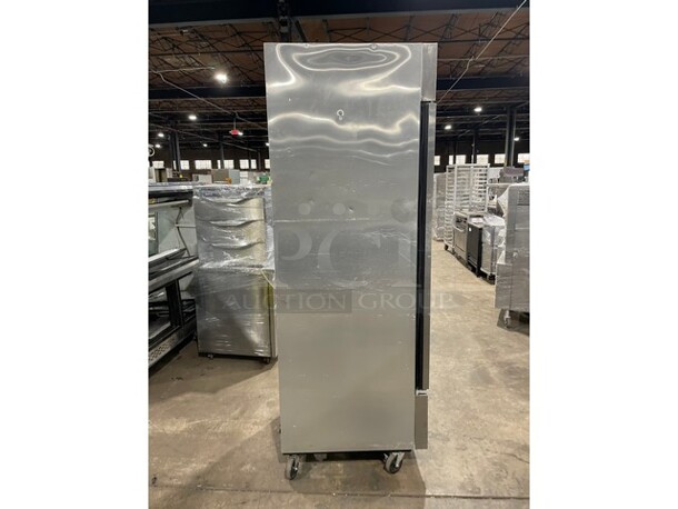 True Commercial Single Door Reach In Refrigerator! With Poly Coated Racks! All Stainless Steel! On Casters! Model: T23 SN: 5371594! 115V 60HZ 1 Phase!
 - Image 4 of 9