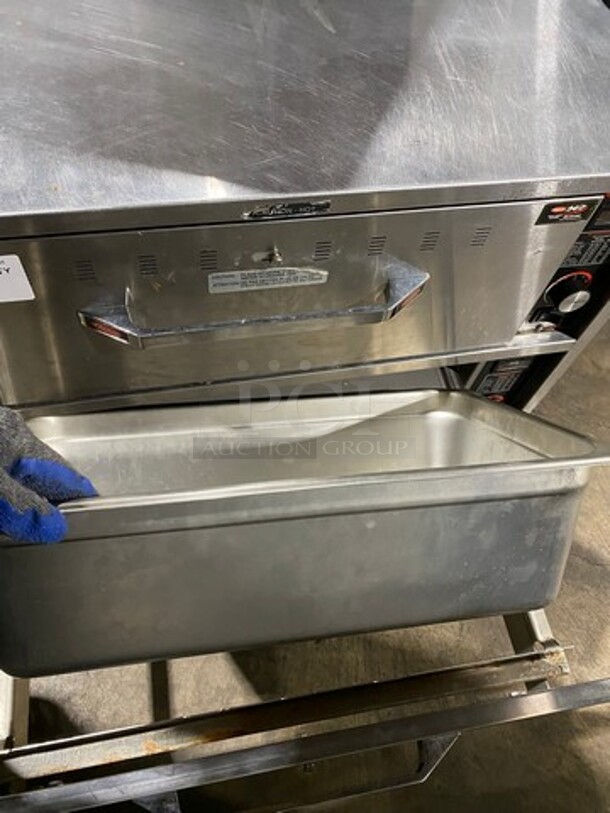 NICE! Hatco Commercial Countertop Electric Powered 2 Drawer Warmer! Solid Stainless Steel! WORKING WHEN REMOVED! Model: HDW2 SN: 9342891141 120V 60HZ 1 Phase - Image 6 of 10