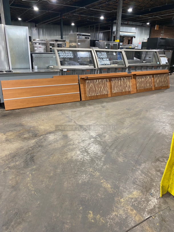 AMAZING! Late Model! Duke Stainless Steel Commercial Subway Prep Line w/ Lowering Sneeze Guards. (1) Hot Well, (2) Refrigerated Prep Tables, (1) Point of Sale Station, 4 In Counter Cup Dispensers, (4) Chip Merchandisers, Credit Card Machine Mount and Rear Lower Dry Storage. Separates Into 4 Pieces!