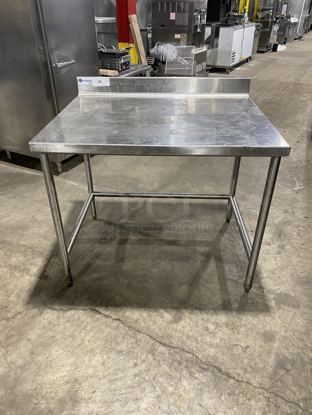 STAFFORD-SMITH Stainless Steel worktable With Back Splash! With galvanized Legs! - Image 1 of 7
