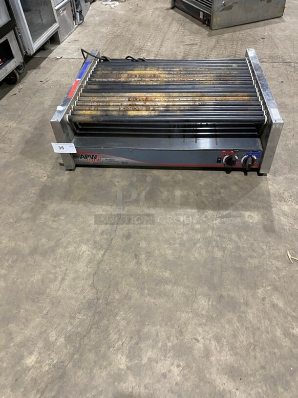 Nice! APW Wyott Stainless Steel Commercial Countertop Hot Dog Roller! Model HRS-75 5T Serial 8179619120006
 - Image 1 of 8