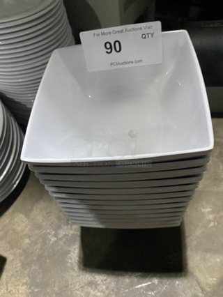 Thunder Group White Square Serving Plates! 13x Your Bid!