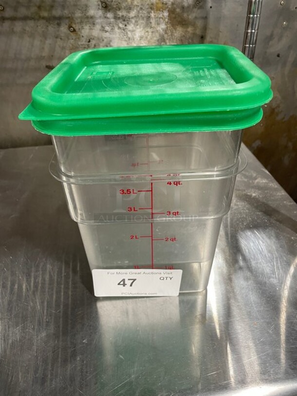 ALL ONE MONEY! Cambro Commercial Poly Food Measuring Bins! With Lids!  - Image 1 of 4