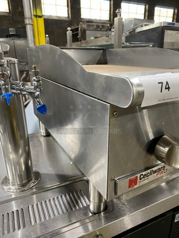 Cecilware Pro Commercial Countertop Gas Powered Flat Top Griddle! With Back And Side Splashes! All Stainless Steel! On Legs! - Image 3 of 8