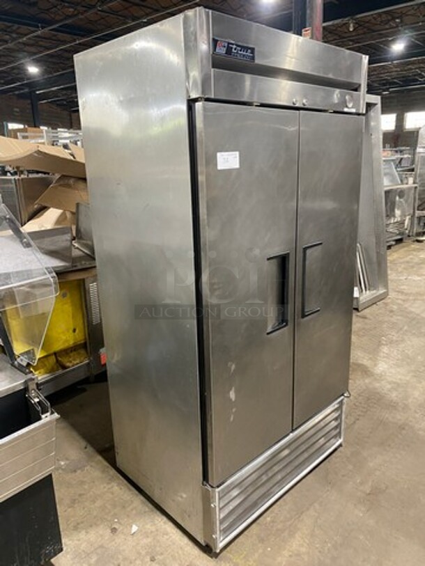 True Commercial 2 Door Reach In Freezer! With Poly Coated Racks! All Stainless Steel! On Casters! Model: T35F SN: 14308214 115V 60HZ 1 Phase - Image 2 of 9