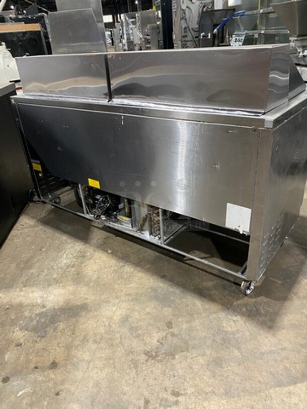 Fagor Commercial Refrigerated Sandwich Prep Table! With 3 Door Storage Space Underneath! Poly Coated Racks! All Stainless Steel! On Casters! Model: FMT7230 SN: 08090076M 120V 60HZ 1 Phase - Image 4 of 8