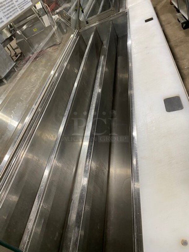 AMAZING! Duke Stainless Steel Commercial Subway Prep Line w/ Lowering Sneeze Guards! (1) Hot Well, (2) Refrigerated Prep Tables! - Image 5 of 12