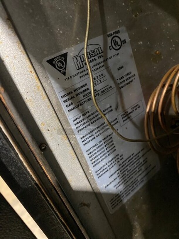 Marsal Commercial Natural Gas Powered Single Deck Pizza/ Baking Oven! All Stainless Steel! On Legs! Model: MB236 SN: 5672 - Image 8 of 10