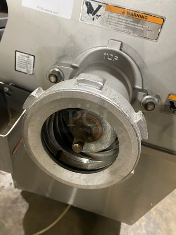 AMAZING! Hobart Commercial Floor Style Heavy Duty Meat Grinder/ Meat Mixer! With 200 LB Capacity! With Foot Pedal Control! Solid Stainless Steel! On Casters!  Model: MG2032 SN:311433265! 480V 60HZ 3 Phase! - Image 6 of 10