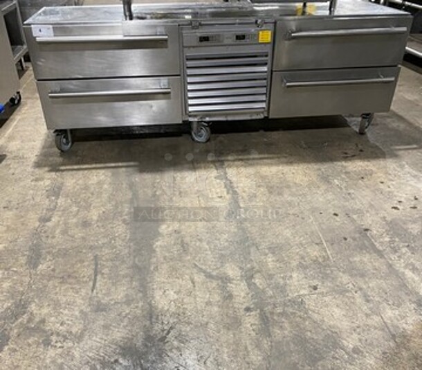Commercial Refrigerated Chef Base! With 4 Drawer Storage Space! All Stainless Steel! On Casters! Model: COMP84 SN: 50910002 - Image 1 of 9