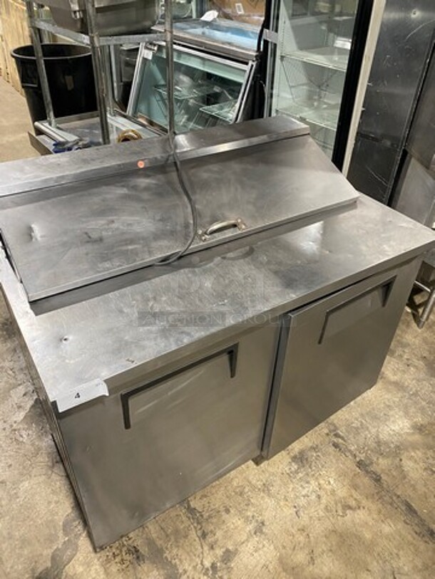 True Commercial Refrigerated Sandwich Prep Table! With 2 Door Underneath Storage Space! Poly Coated Racks! All Stainless Steel! On Casters! Model: TSSU4812 SN: 7399392 115V 60HZ 1 Phase - Image 11 of 11
