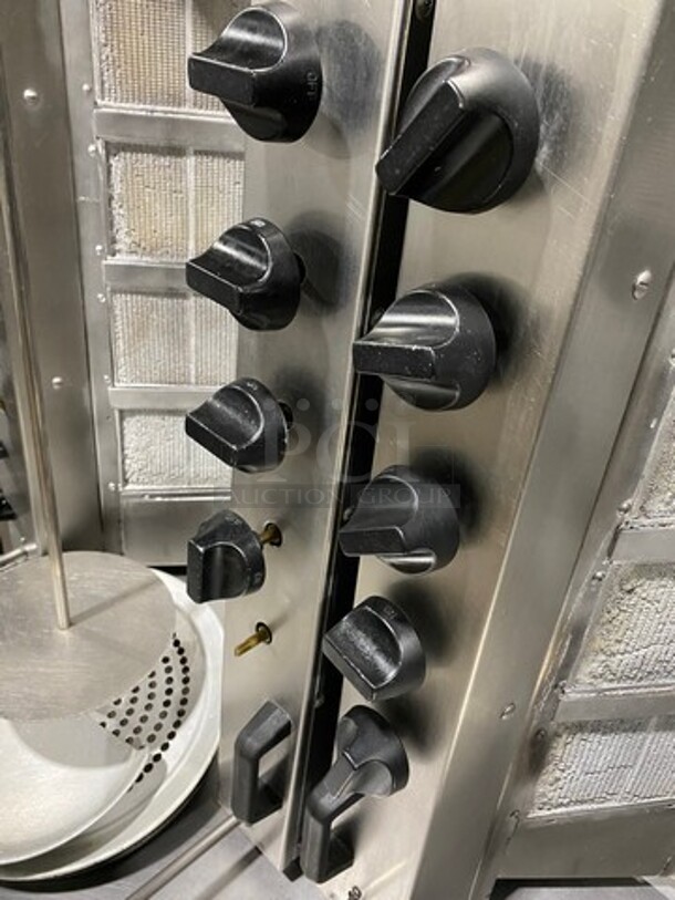 Attias Natural Gas Powered Dual Gyro Machine! On Equipment Stand! With Storage Space Underneath! All Stainless Steel! On Legs! - Image 8 of 12