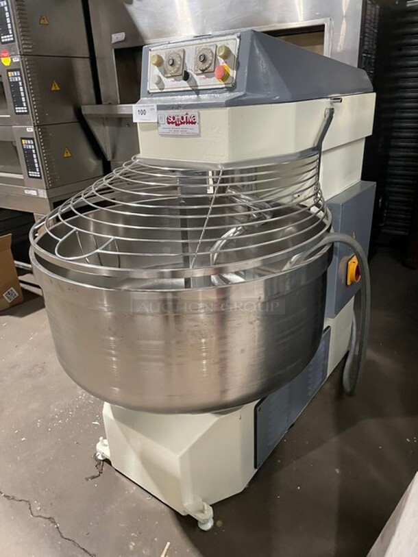 AMAZING! Sottoriva Commercial Floor Style Spiral Dough Mixer! With Stainless Steel Mixing Bowl! With Bowl Guard! 220V! Model: SPRINT/160 SN: 17512! - Image 9 of 10