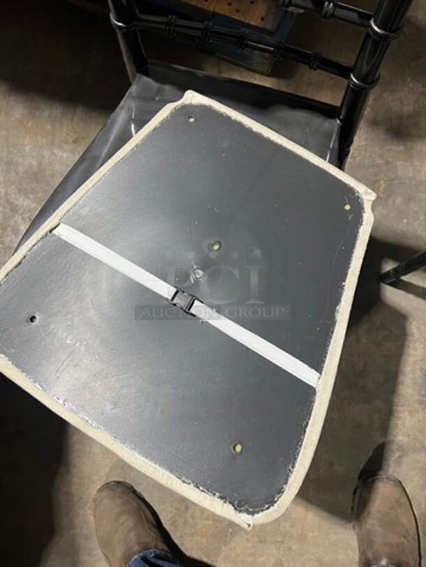 BRAND NEW! Black Quality Poly Stackable Dining Chairs! 5 X Your Bid! With Removable Microfiber Seat Cushion! Seat Cushion Comes With Each Chair! 5 X Your Bid! - Image 6 of 8