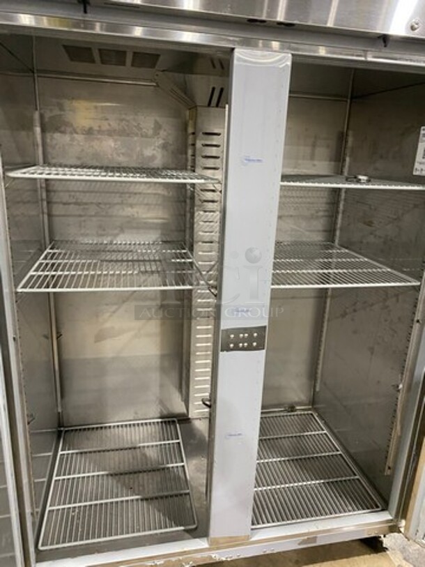 WOW! LATE MODEL! Hoshizaki Commercial 2 Door Reach In Cooler! Poly Coated Racks! All Stainless Steel! On Casters! WORKING WHEN REMOVED! Model: R2AFS SN: J50986D 115V 60HZ 1 Phase - Image 5 of 9