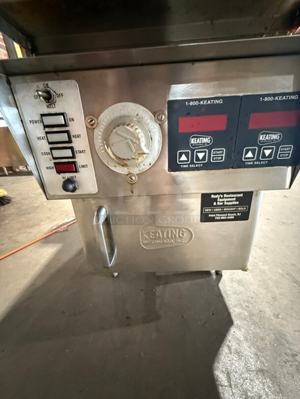LATE MODEL Keating Commercial Countertop Electric Powered Deep Fat Fryer! With 2 Frying Baskets! With Backsplash! Model 10X11ICCM Serial 41328! 208/240V 3Phase! On Small Legs! Working When Removed! - Image 8 of 9