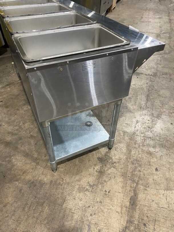 NICE! Eagle Commercial Electric Powered 4 Well Steam Table! With Storage Space Underneath! All Stainless Steel! On Legs! Model: DHT4120 SN: 2106100056 120V 60HZ 1 Phase! Working When Removed! - Image 4 of 9