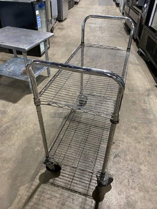 Commercial 2 Tier Utility Cart! Stainless Steel! On Casters! - Image 2 of 5