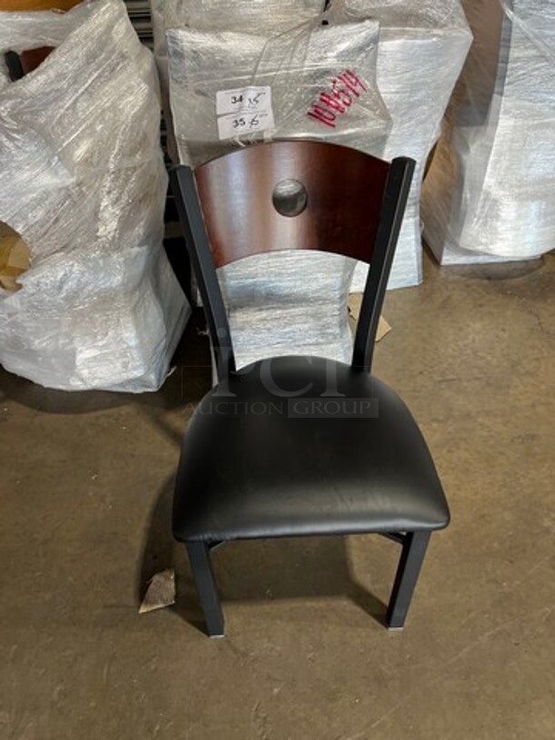 BRAND NEW! Blacked Cushioned Counter Height Dining Chairs! With Black Metal Frame! 5x Your Bid!
