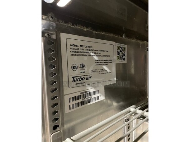 Turbo Air Refrigerated Salad Bar Island! Single Door Storage Space Underneath! All Stainless Steel! Model MST28711S SN: MS2TA02021 115V - Image 6 of 8