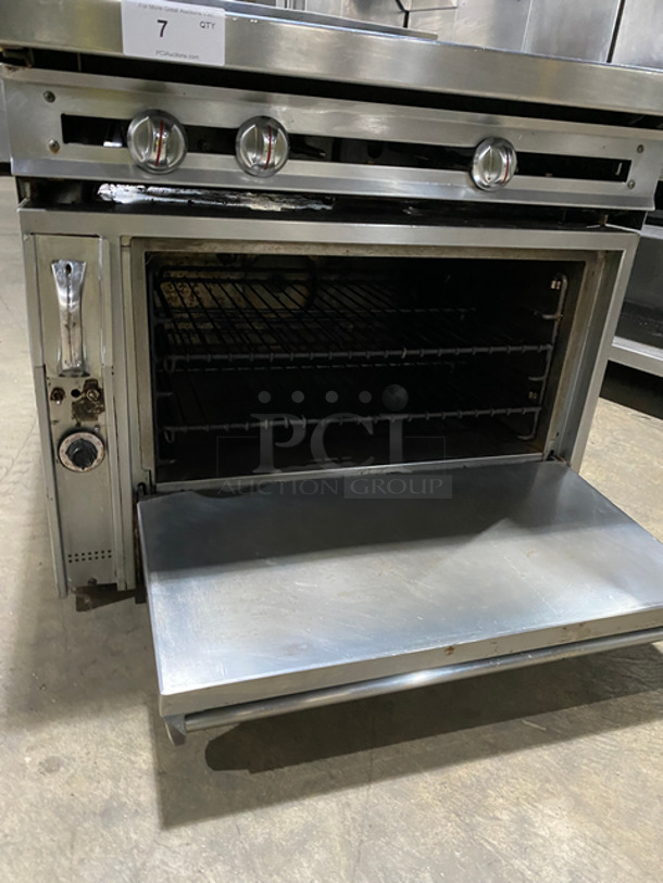 Nice! Jade Range Natural Gas Powered Plancha Flat Grill! With  Full Size Convection Oven Underneath! Metal Oven Racks! All Stainless Steel! - Image 7 of 10