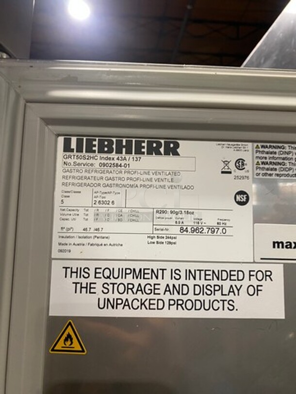 Liebherr Commercial 2 Door Reach In Cooler! All Stainless Steel! On Casters! Working When Removed! Model: GRT50S2HC SN: 849627970 115V - Image 8 of 10