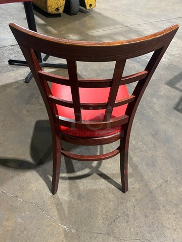 Red Cushioned Chairs! With Brown Wooden Body! 8x Your Bid! - Image 3 of 6