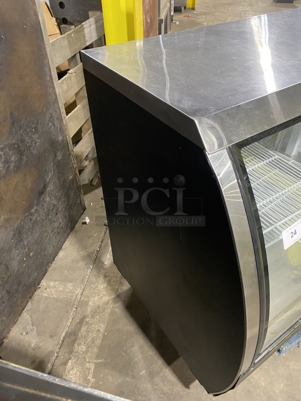NICE! AVANTCO Curved Glass Refrigerated 48Inch Deli Display Case Merchandiser!  Model 115V 1 Phase!   - Image 2 of 8