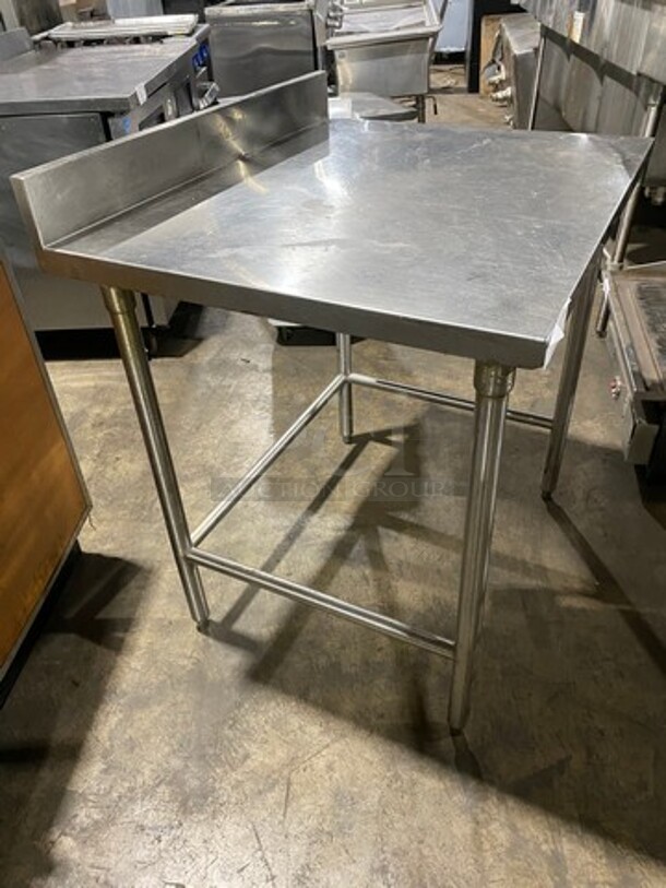 Solid Stainless Steel Work Top/ Prep Table! With Back Splash! On Legs! - Image 2 of 6