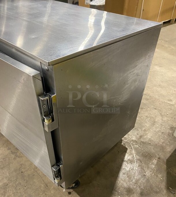 Beverage Air Stainless Steel 2 Door Low Boy Work Top Cooler! On Casters!  MODEL R134A 115V 1PH  - Image 3 of 8