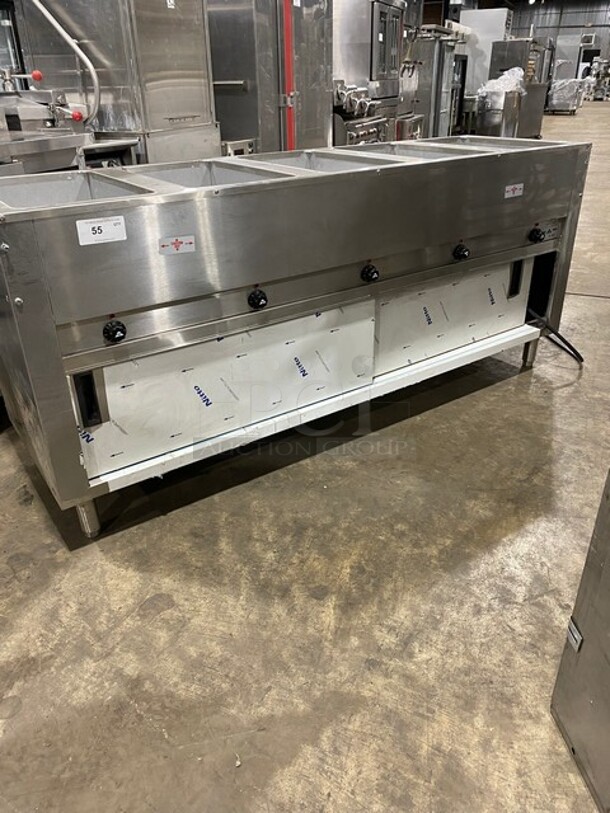 WOW! LATE MODEL! 2017 Advance Tabco Commercial Electric Powered 5 Well Steam Table! All Stainless Steel! On Legs! Model: HF5E240DR SN: 000065853 208/240V