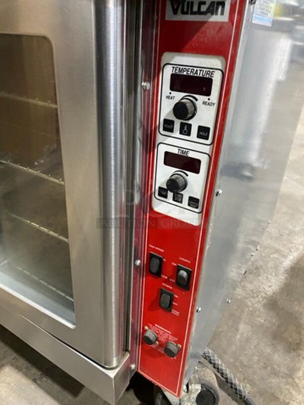 Vulcan Commercial Electric Powered Double Deck Convection Oven! With View Through Door! Metal Oven Racks! All Stainless Steel! On Casters! 2x Your Bid Makes One Unit! - Image 8 of 9