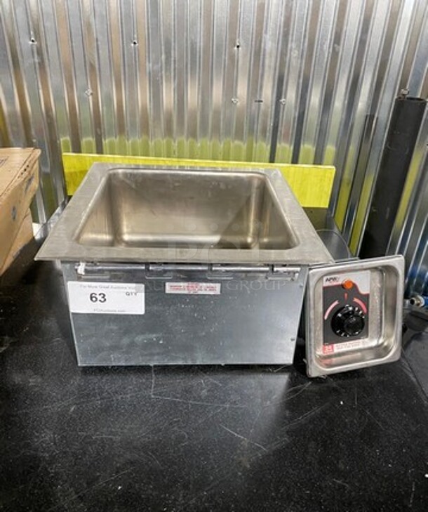APW Wyott Commercial Drop IN Single Well Food Warmer! Solid Stainless Steel! Model: HFW23D SN: 0801D09183 120V 60HZ 1 Phase