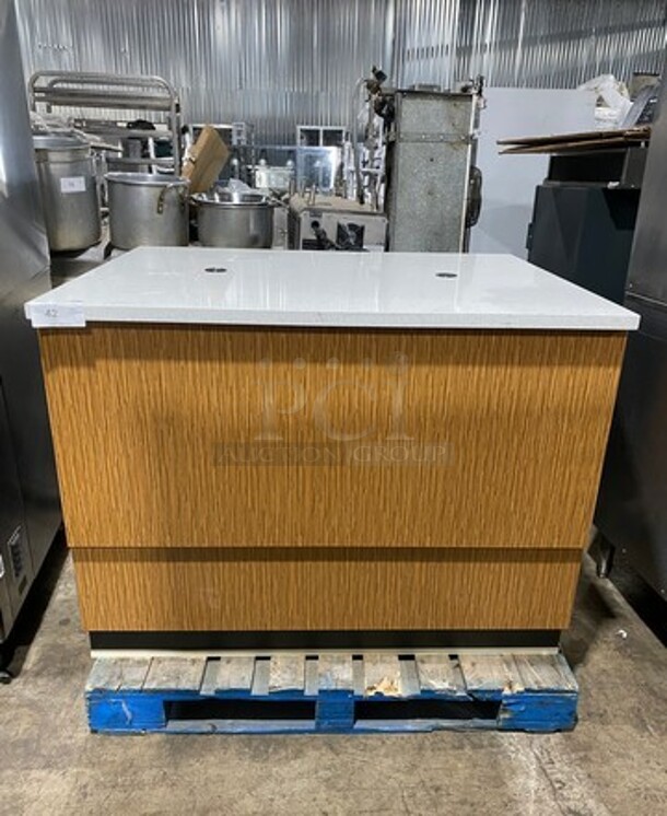 Nice! Well Built! Custom Made Front Counter! With Corian Top! - Image 1 of 7