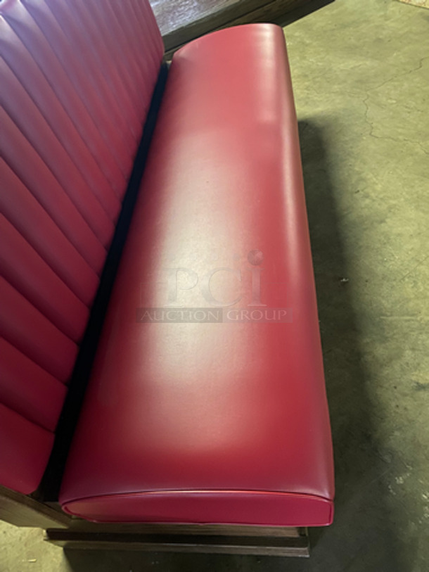 NEW! Single Sided Red Cushioned Booth Seat! With Wooden Outline! Perfect For Up Against The Wall! Can Be Connected To Any Of The Booths Listed! - Image 5 of 6