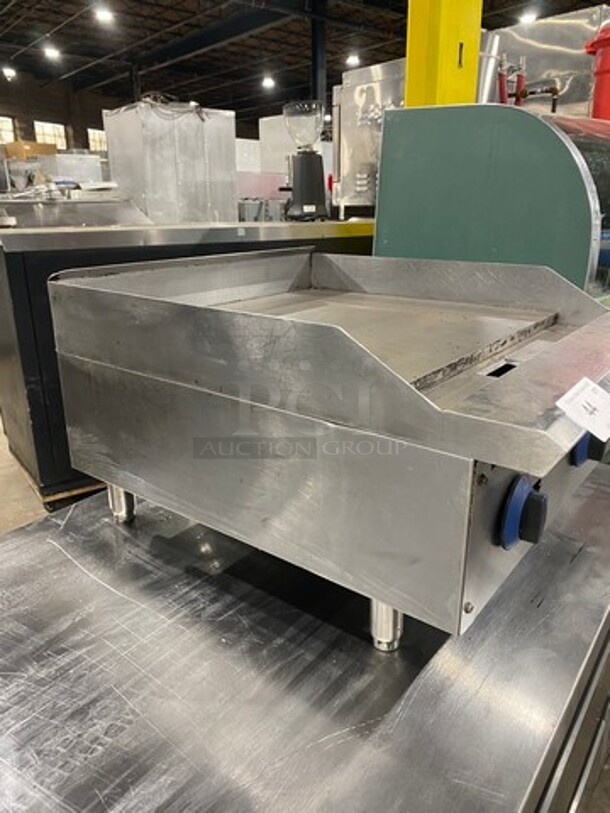APW Commercial Countertop Natural Gas Powered Flat Top Griddle! With Back And Side Splashes! All Stainless Steel! On Small Legs! - Image 2 of 8